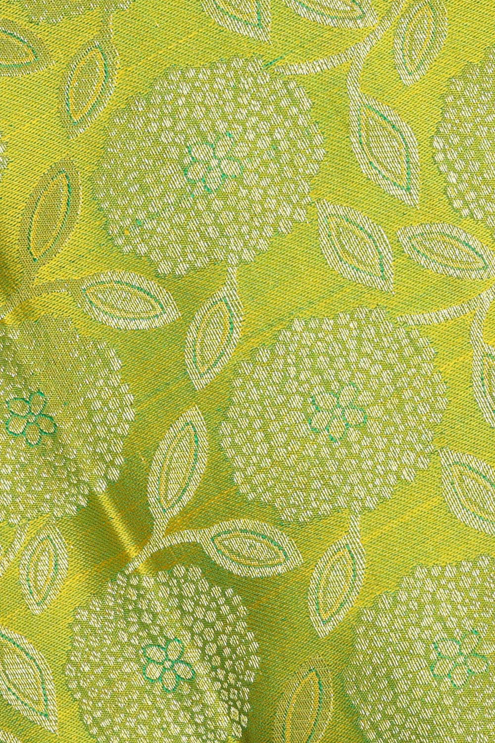 Kanchipattu Lime Green Brocade Saree