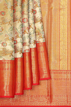 Image of Kanchipattu Gold Tissue Brocade Saree