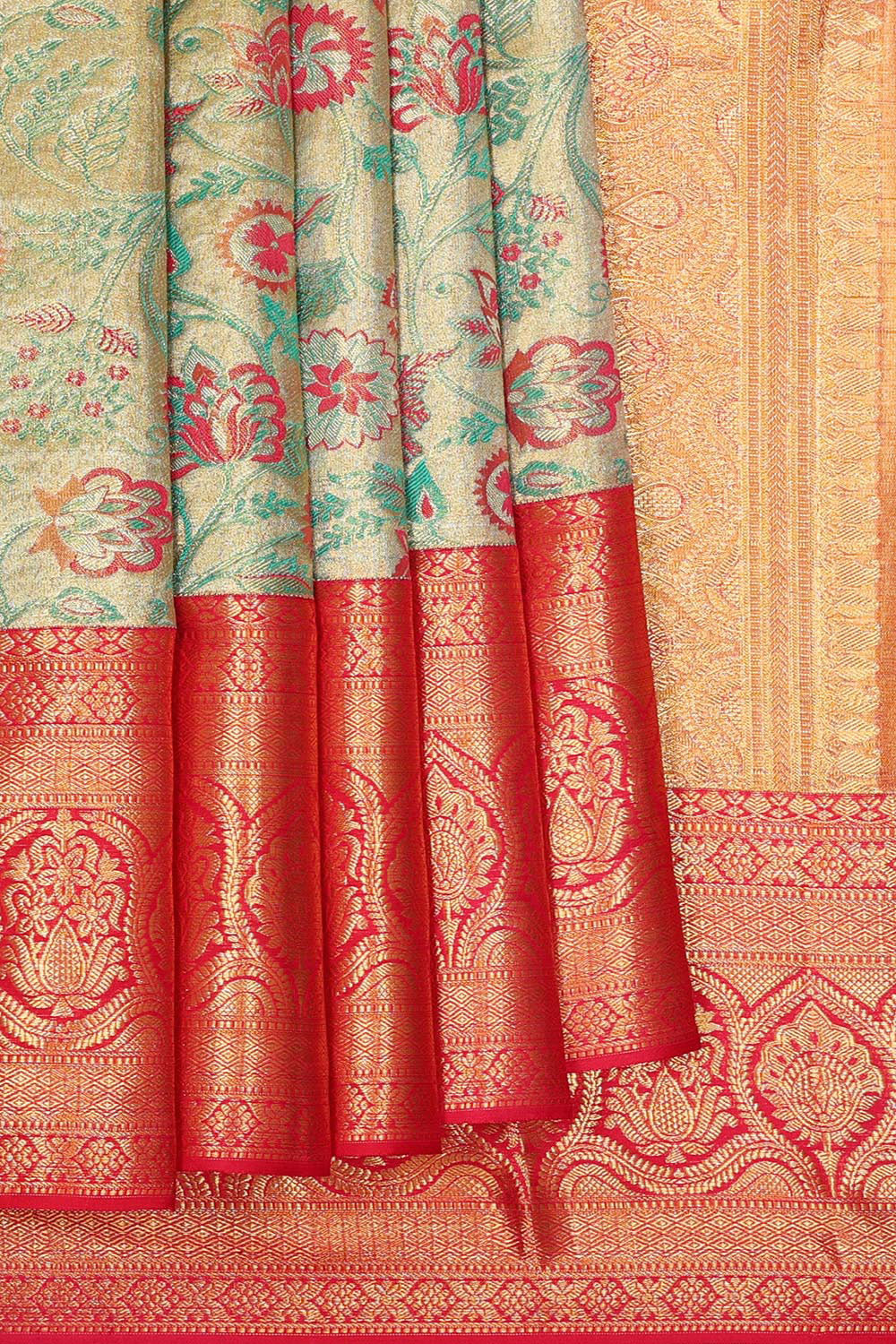 Kanchipattu Gold Tissue Brocade Saree