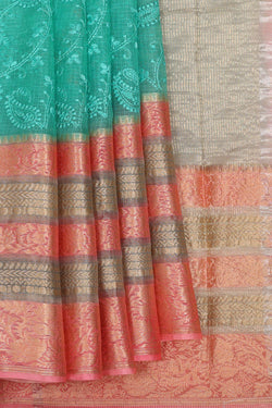 Image of Kota Silk Turquoise Blue Saree