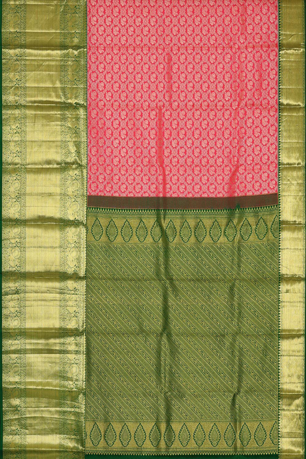 Kanchipattu Light Red Brocade Saree