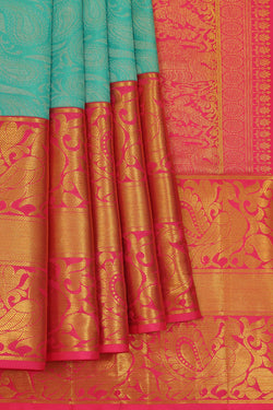 Image of Kanchipattu Light Blue Brocade Saree