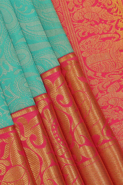 Image of Kanchipattu Light Blue Brocade Saree