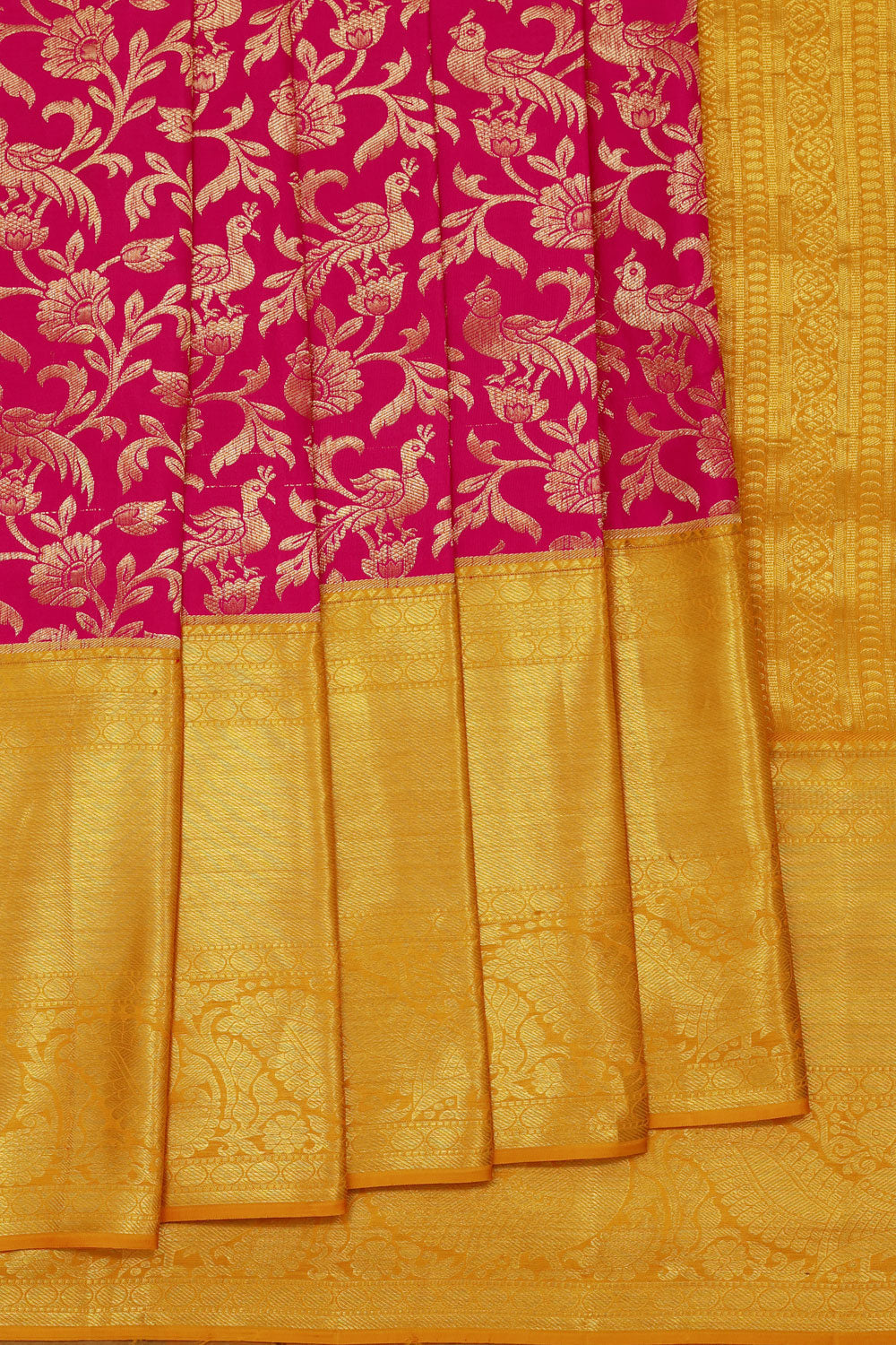 Kanchipattu Reddish Pink Brocade Saree