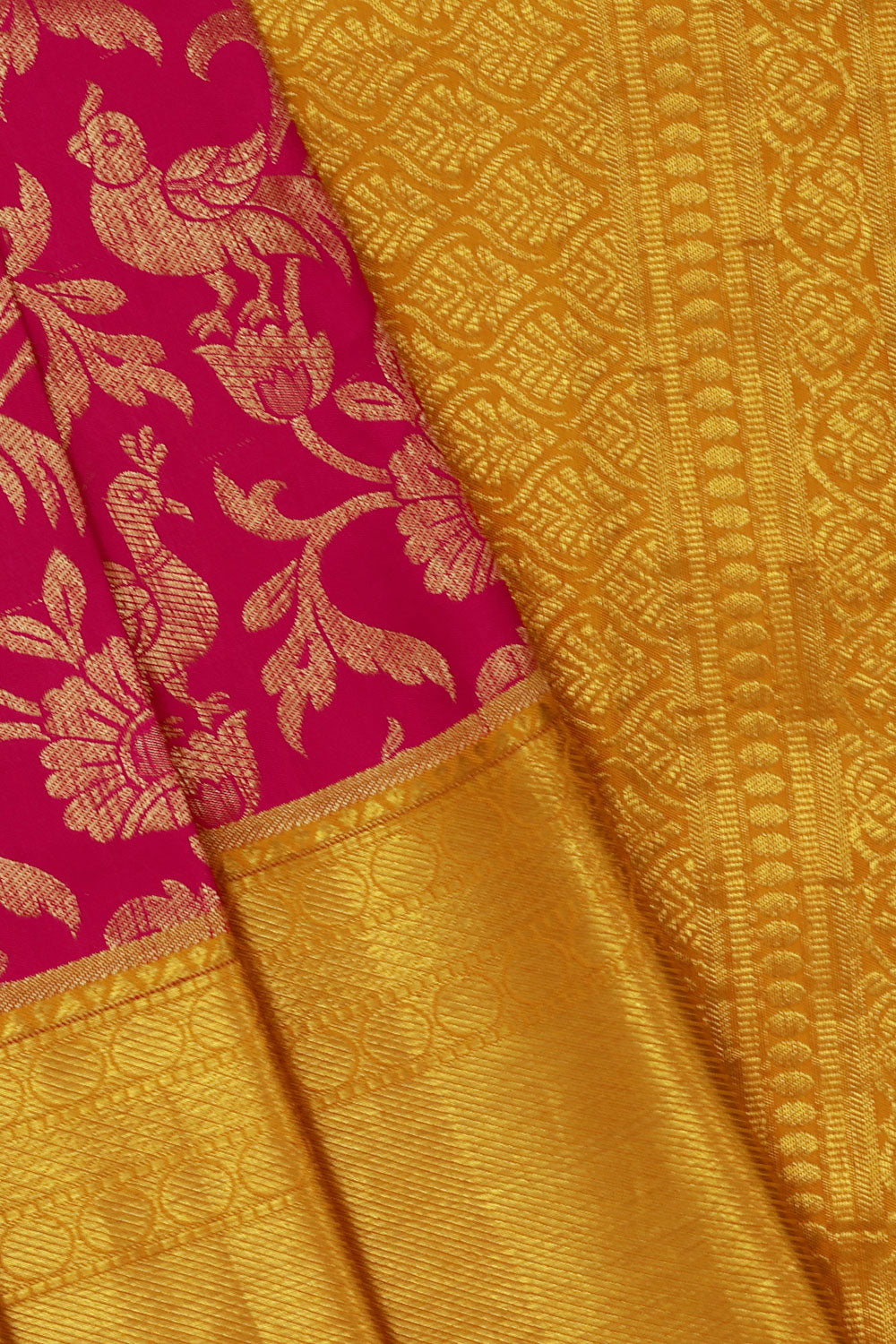 Kanchipattu Reddish Pink Brocade Saree