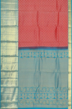 Image of Kanchipattu Red Brocade Saree