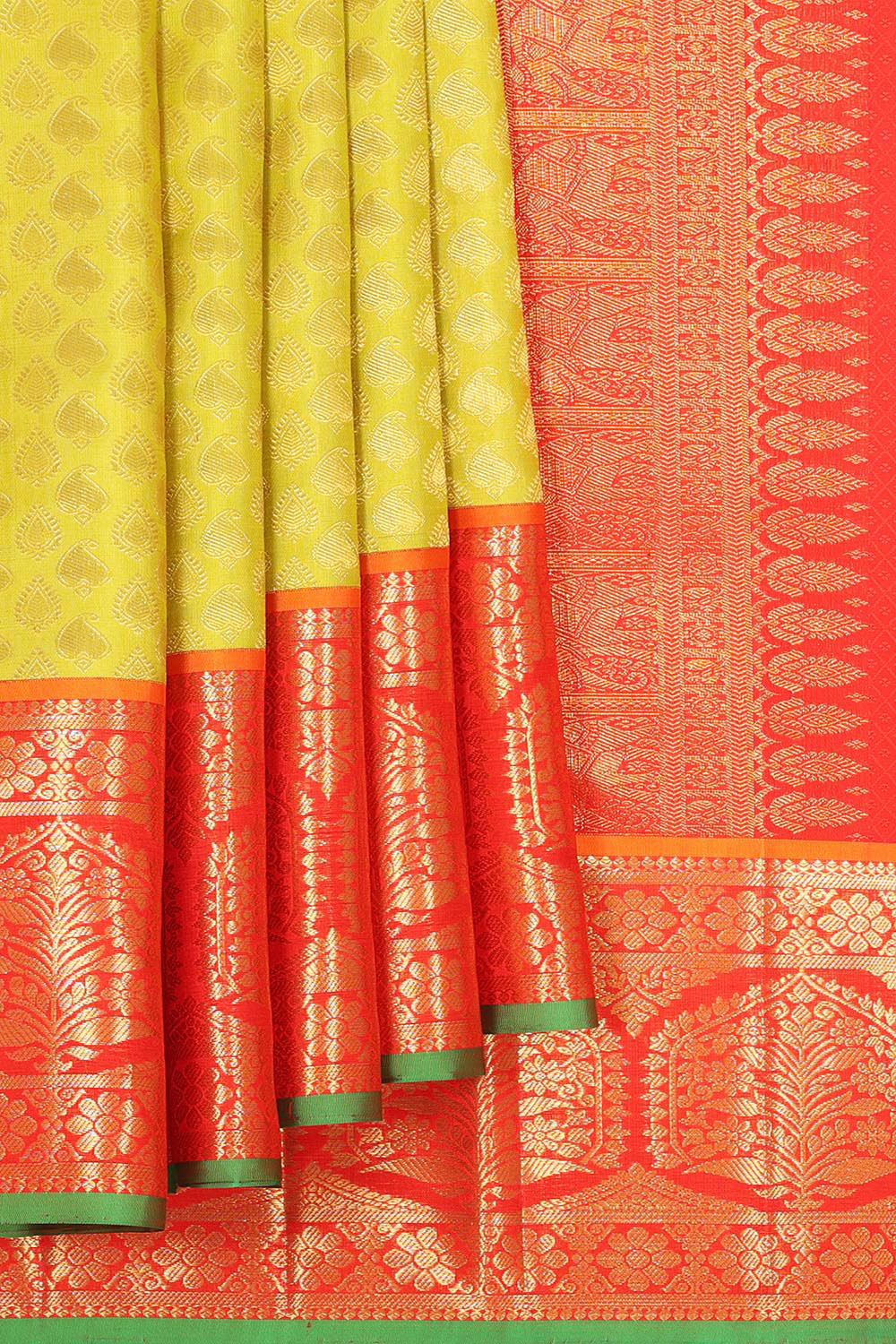 Kanchipattu Yellow Brocade Saree