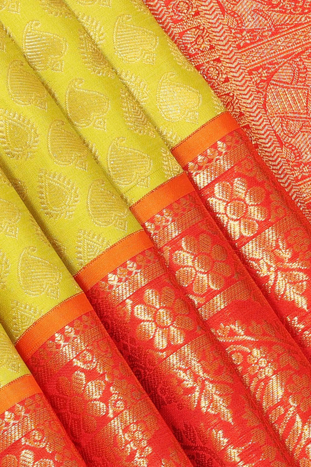 Kanchipattu Yellow Brocade Saree