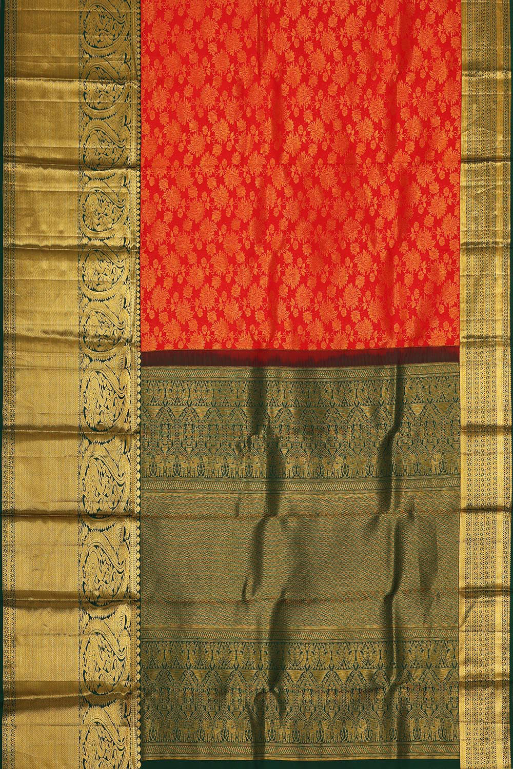 Kanchipattu Red Brocade Saree