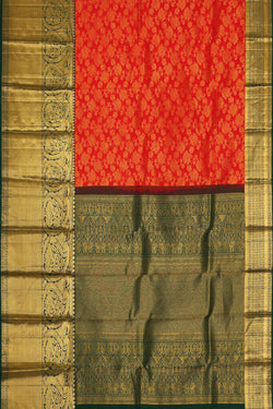 Image of Kanchipattu Red Brocade Saree