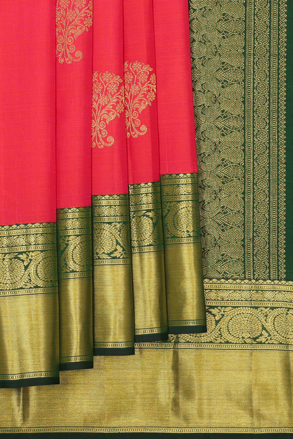 Image of Kanchipattu Dark Peach Pink Brocade Saree