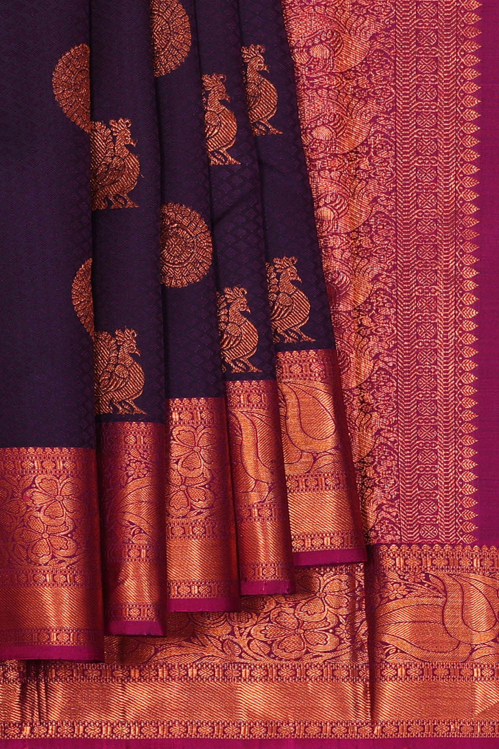 Image of Kanchipattu Violet Brocade Saree