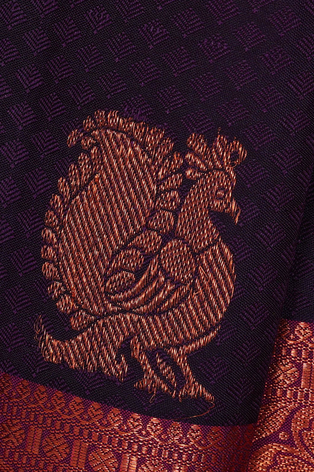 Image of Kanchipattu Violet Brocade Saree