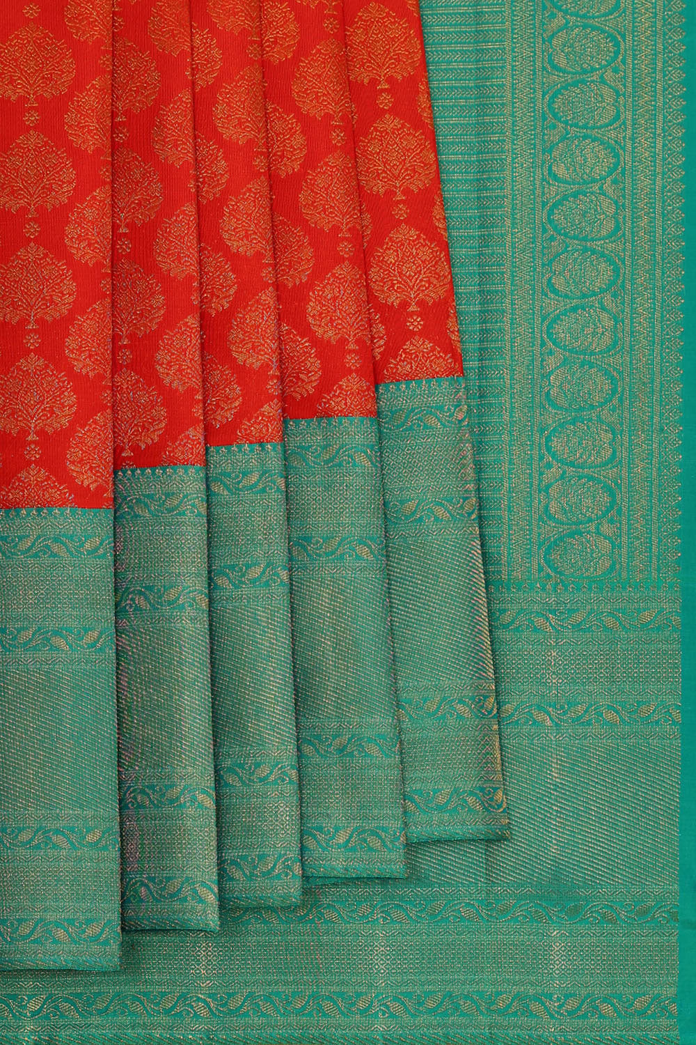 Image of Kanchipattu Red Brocade Saree