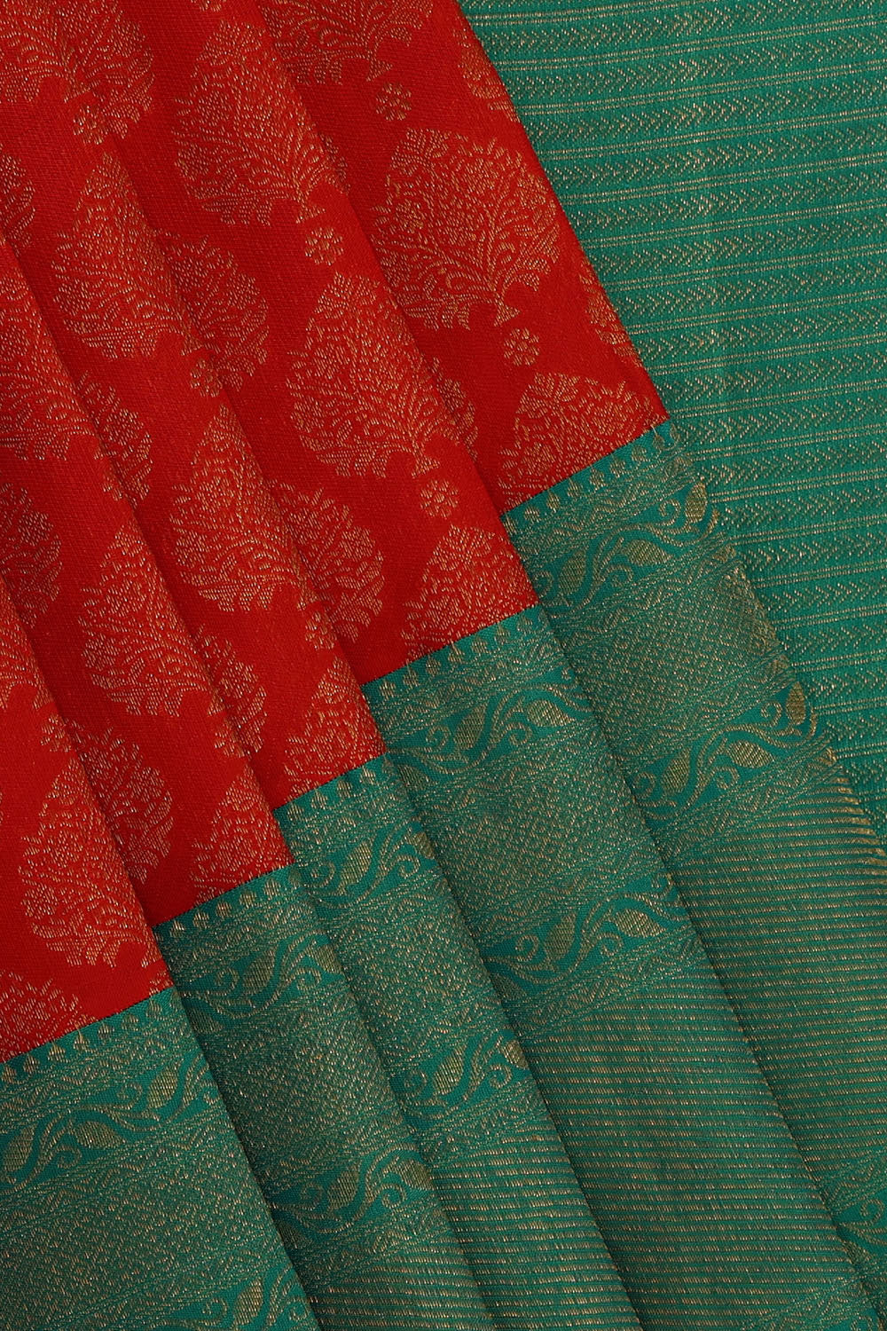 Image of Kanchipattu Red Brocade Saree