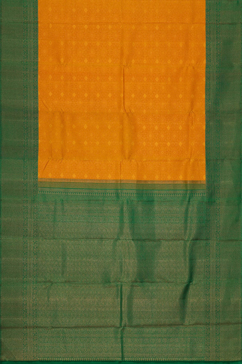 Image of Kanchipattu Mustard Yellow Brocade Saree