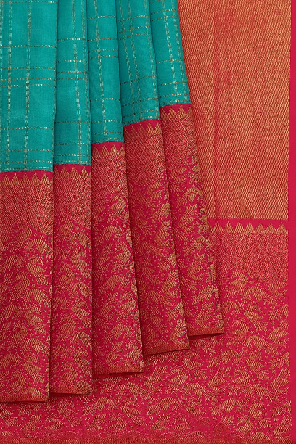 Image of Kanchipattu Blue Brocade Saree