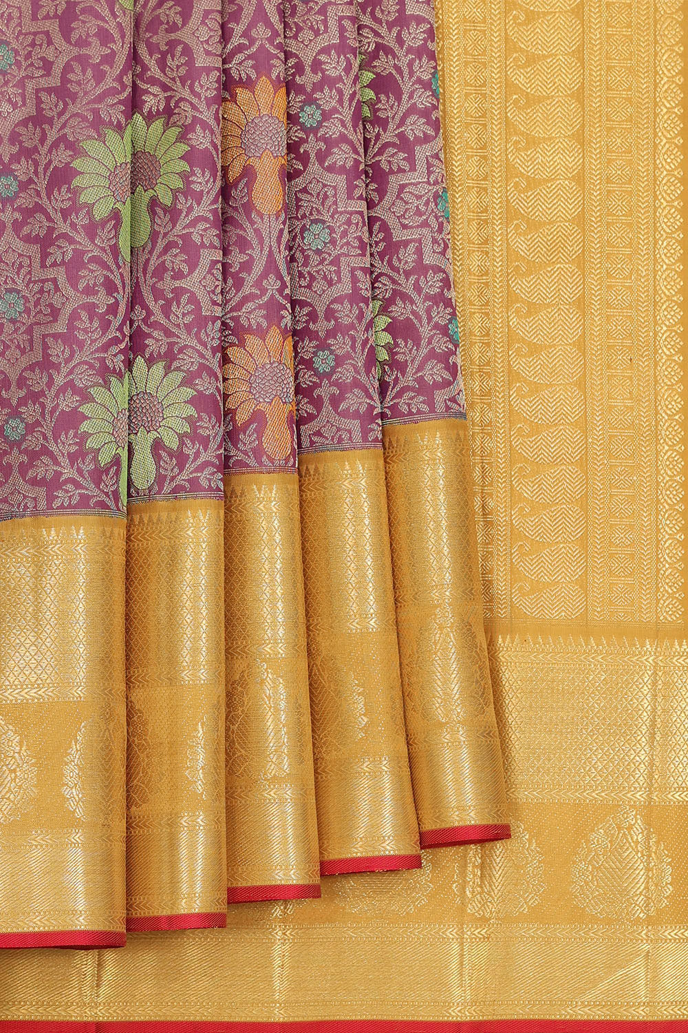 Image of Kanchipattu Purple Brocade Saree