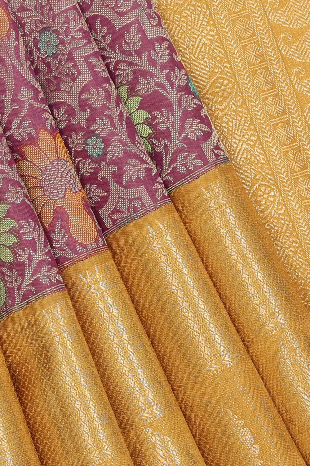 Image of Kanchipattu Purple Brocade Saree
