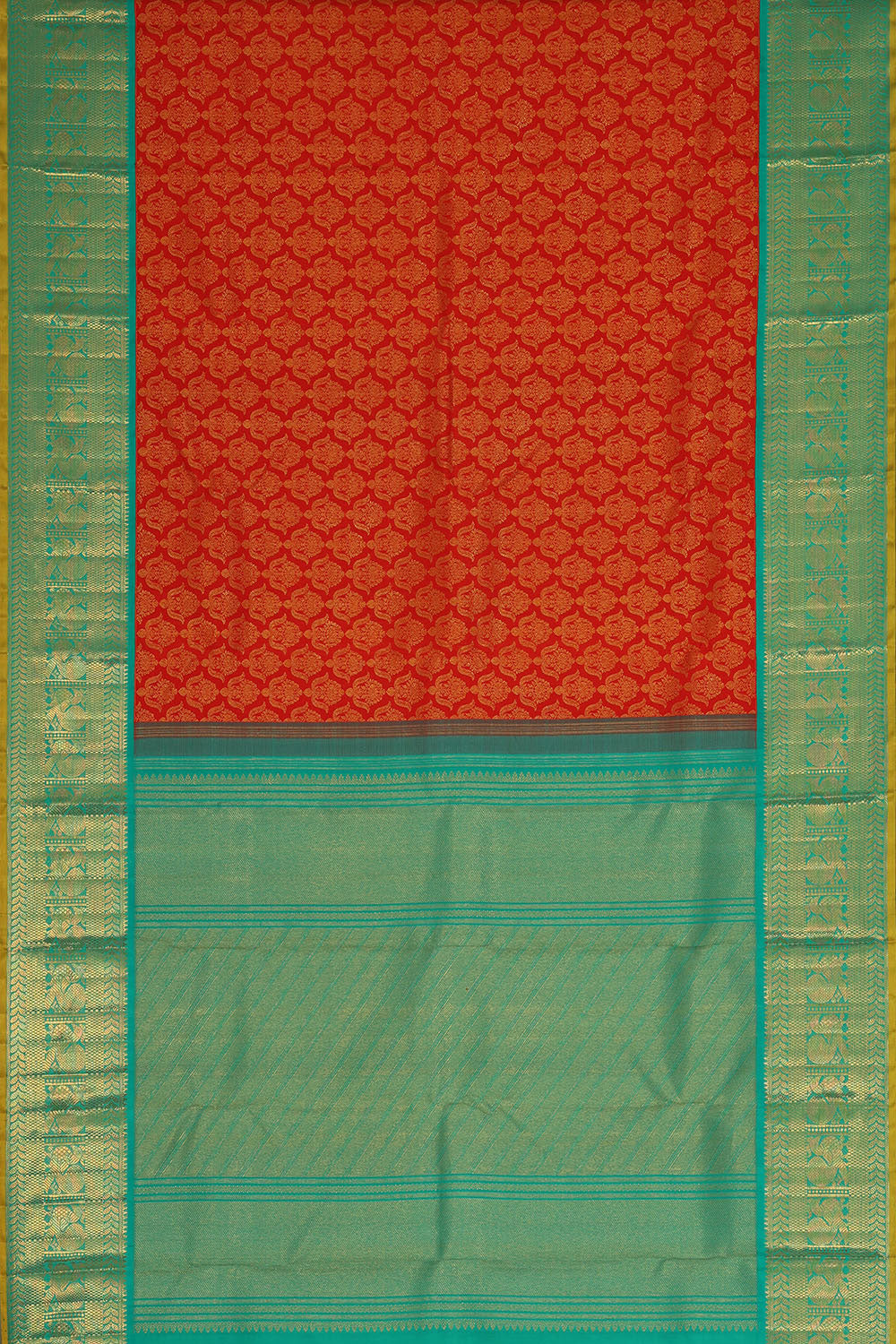 Image of Kanchipattu Red Brocade Saree