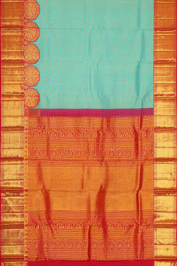 Image of Kanchipattu Light Blue Brocade Saree