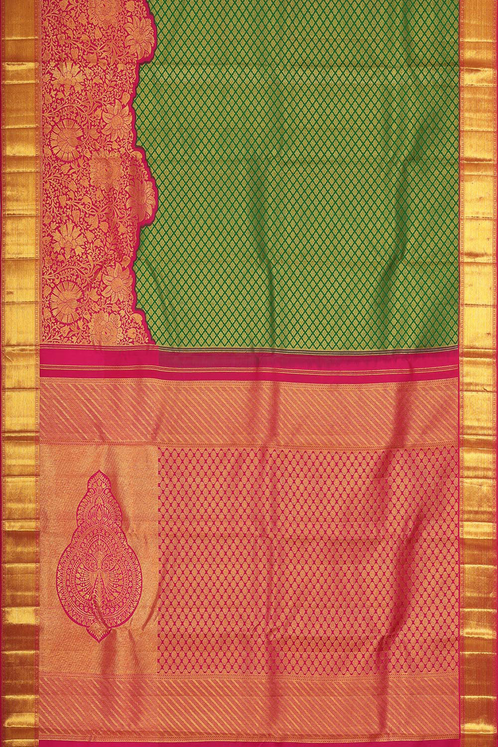 Kanchipattu Dark Green Brocade Saree