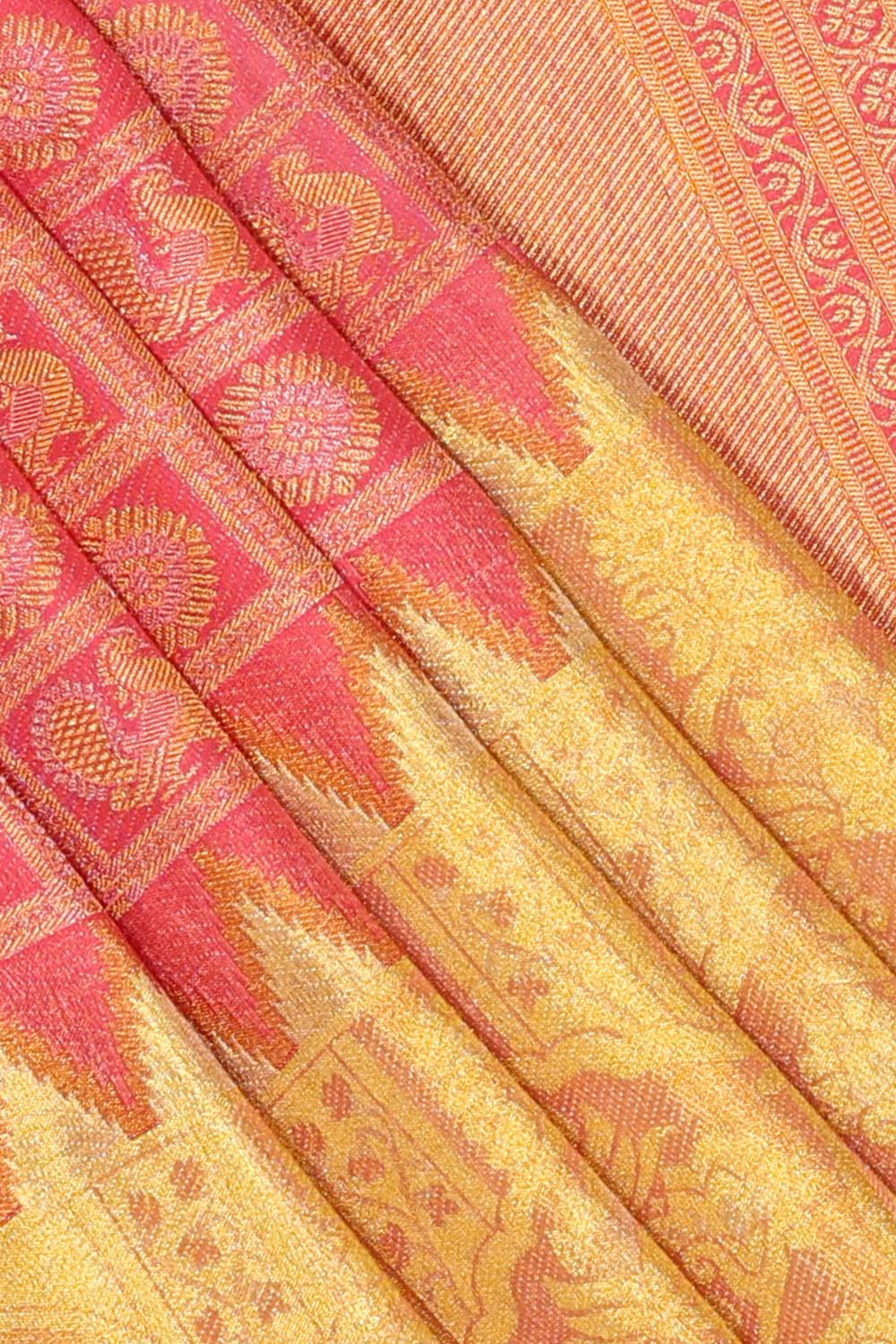 Kanchipattu Pink Brocade Saree