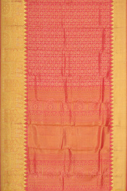 Image of Kanchipattu Pink Brocade Saree