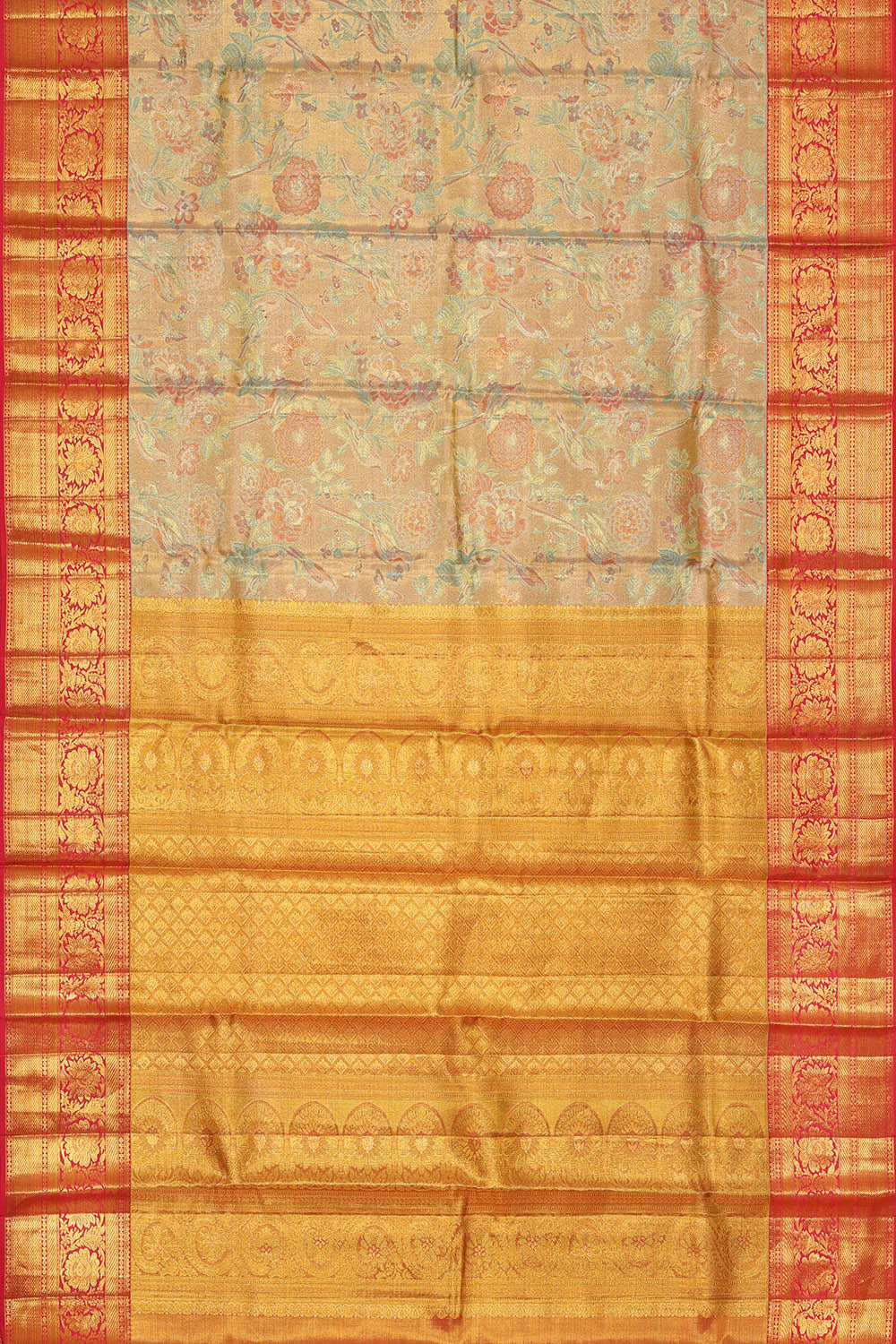 Image of Kanchipattu Gold Tissue Brocade Saree