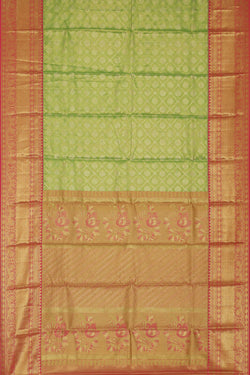 Image of Kanchipattu Green Tissue Brocade Saree