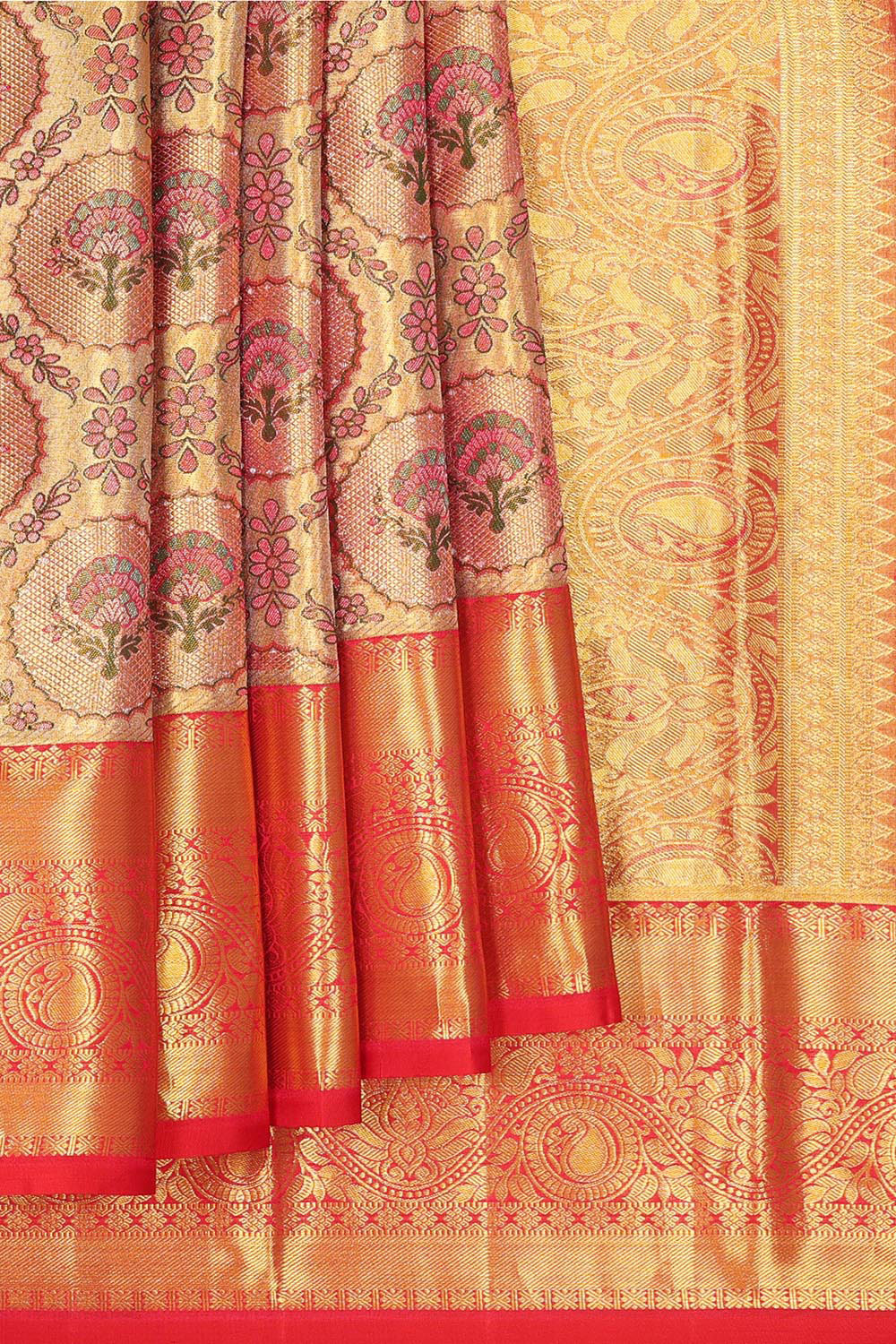 Kanchipattu Gold Tissue Brocade Saree