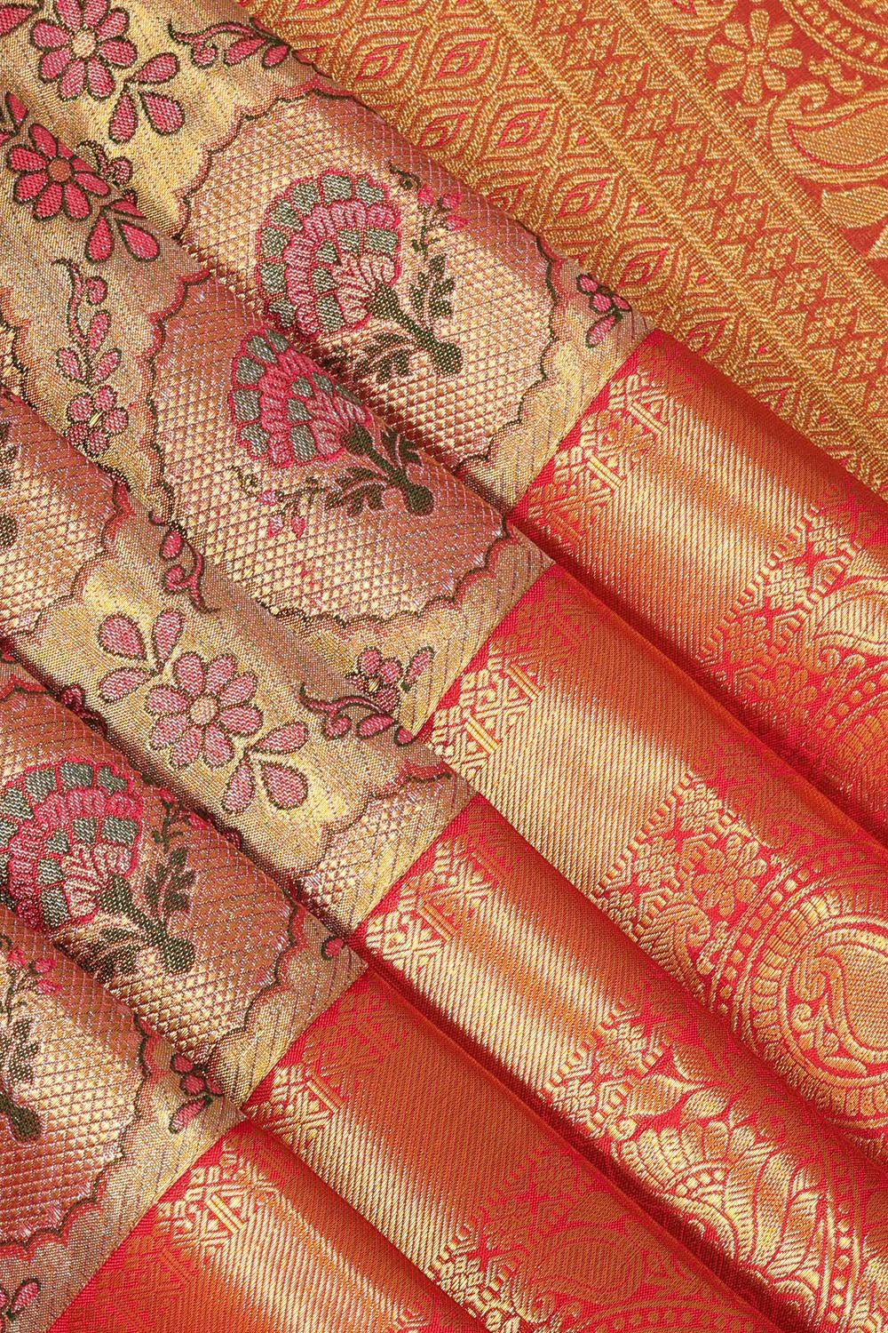 Kanchipattu Gold Tissue Brocade Saree