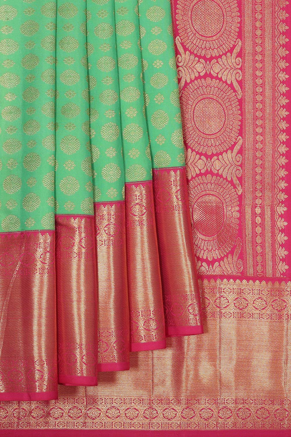 Kanchipattu Mint Green Brocade Saree