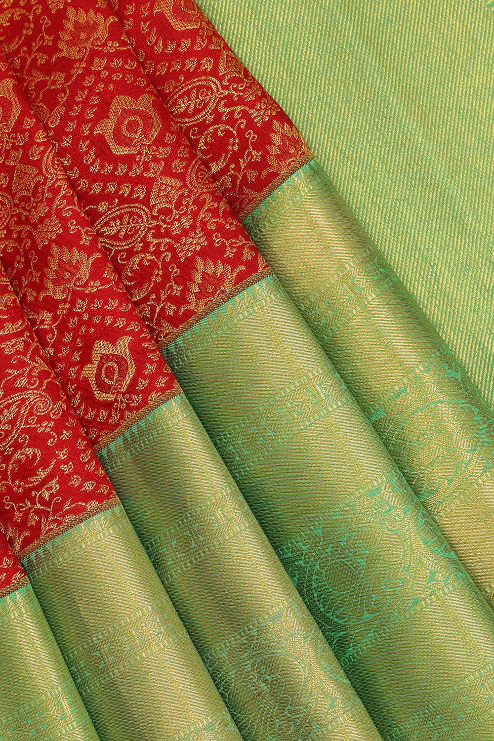 Image of Kanchipattu Red Brocade Saree