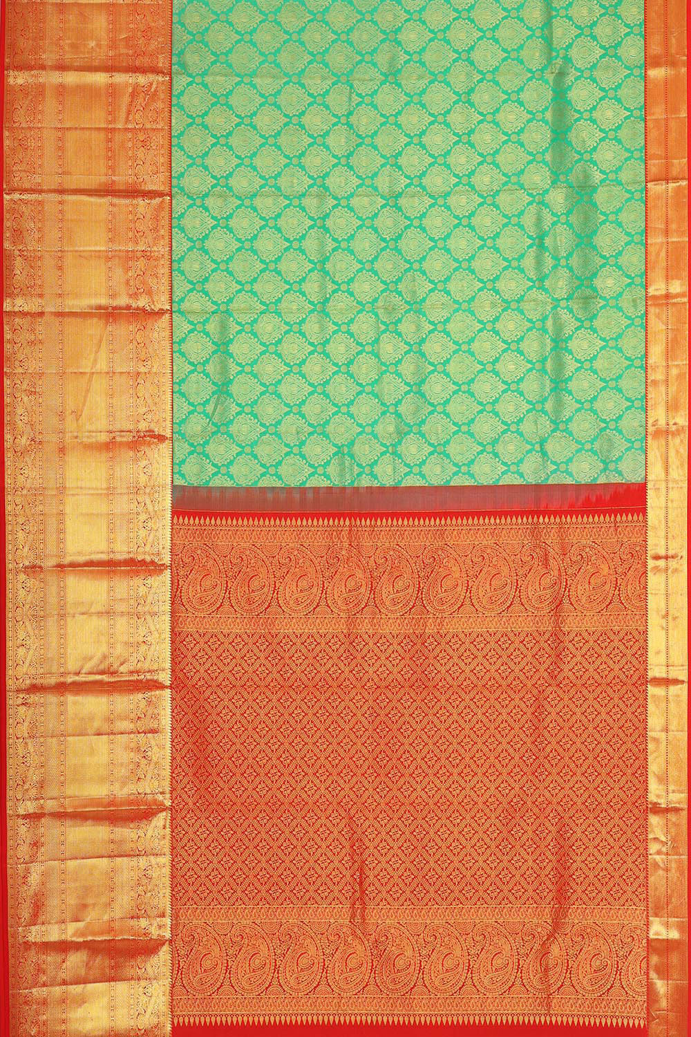 Kanchipattu Sea Green Brocade Saree