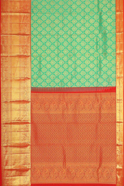 Image of Kanchipattu Sea Green Brocade Saree