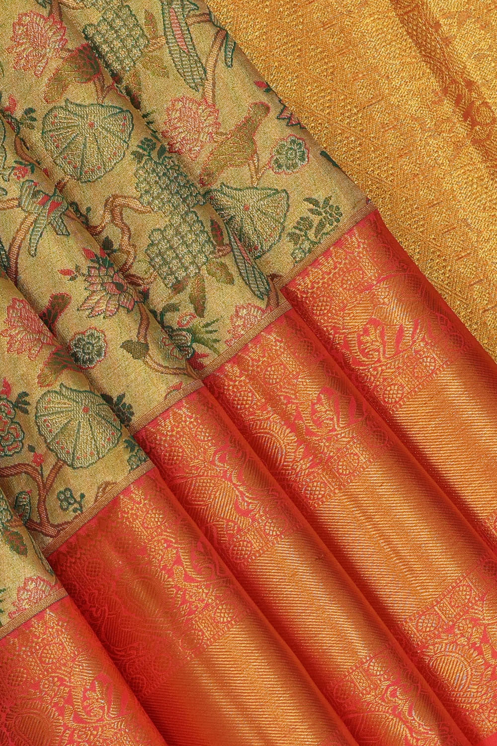 Kanchipattu Gold-Tissue Brocade Saree