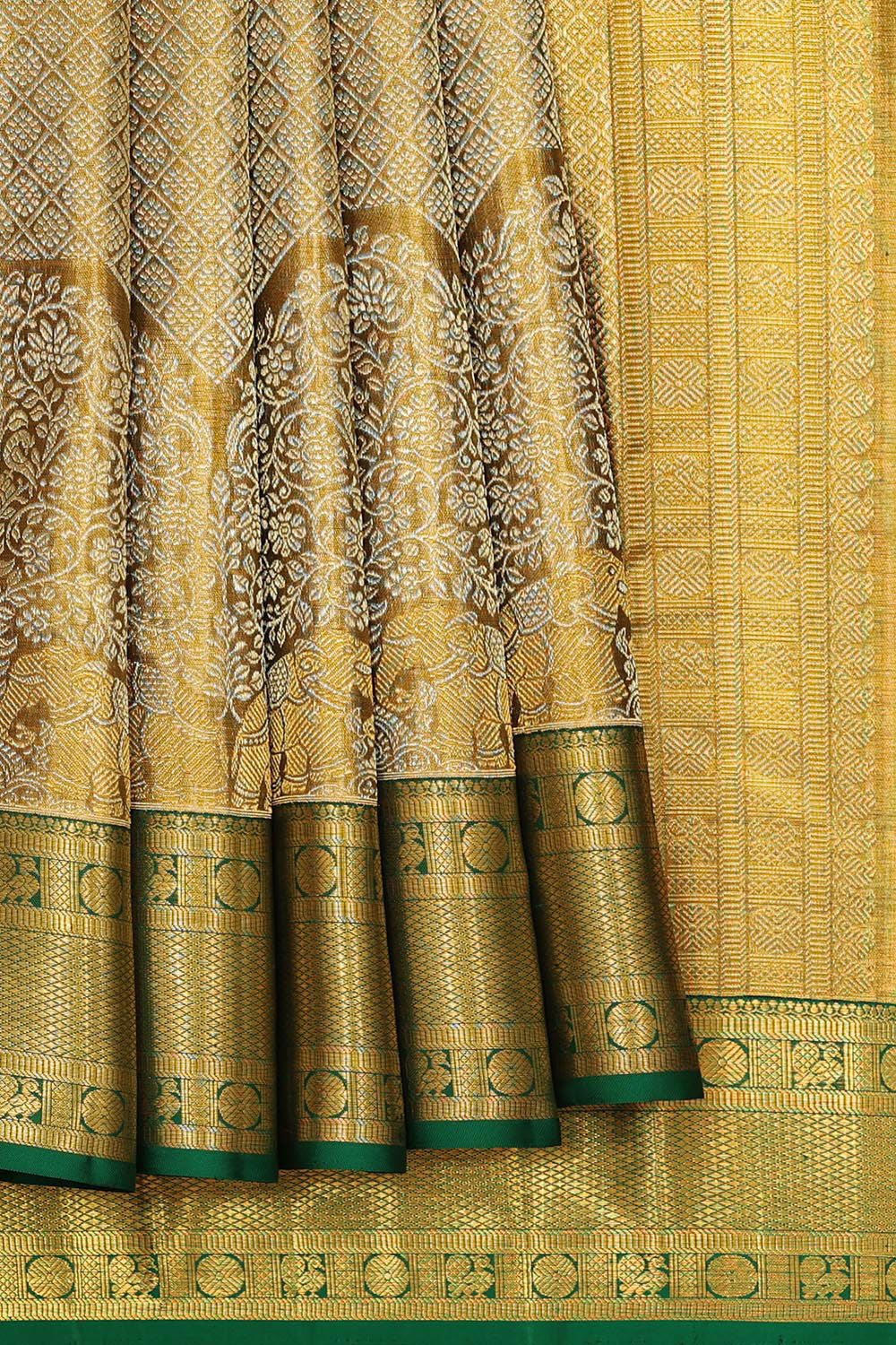 Kanchipattu Gold Tissue Brocade Saree