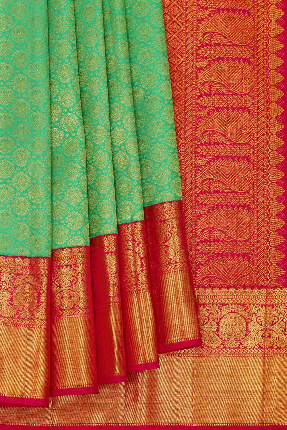 Kanchipattu Sea Green Brocade Saree