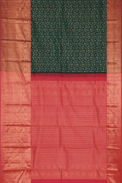 Image of Kanchipattu Peacock Green Brocade Saree