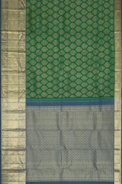 Image of Kanchipattu Dark Green Brocade Saree