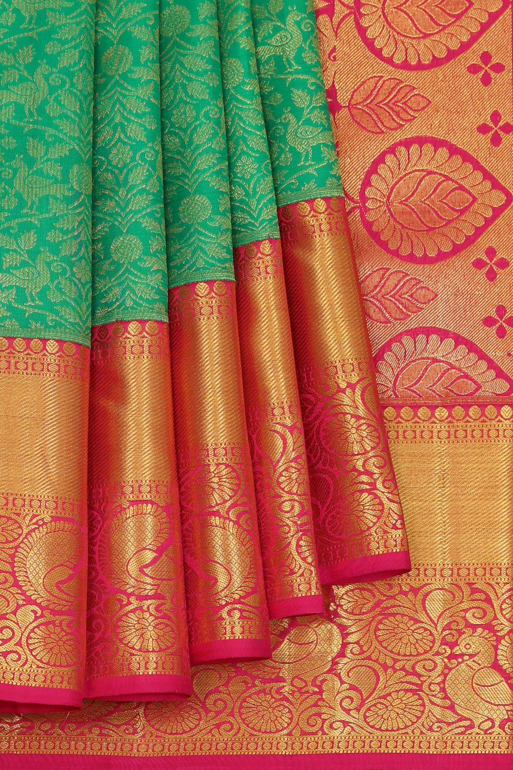 Image of Kanchipattu Green Brocade Saree