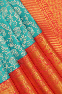 Image of Kanchipattu Sky Blue Brocade Saree