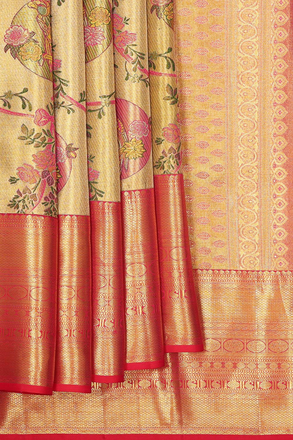 Kanchipattu Gold Tissue Brocade Saree