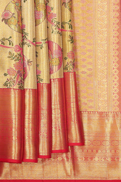 Image of Kanchipattu Gold Tissue Brocade Saree