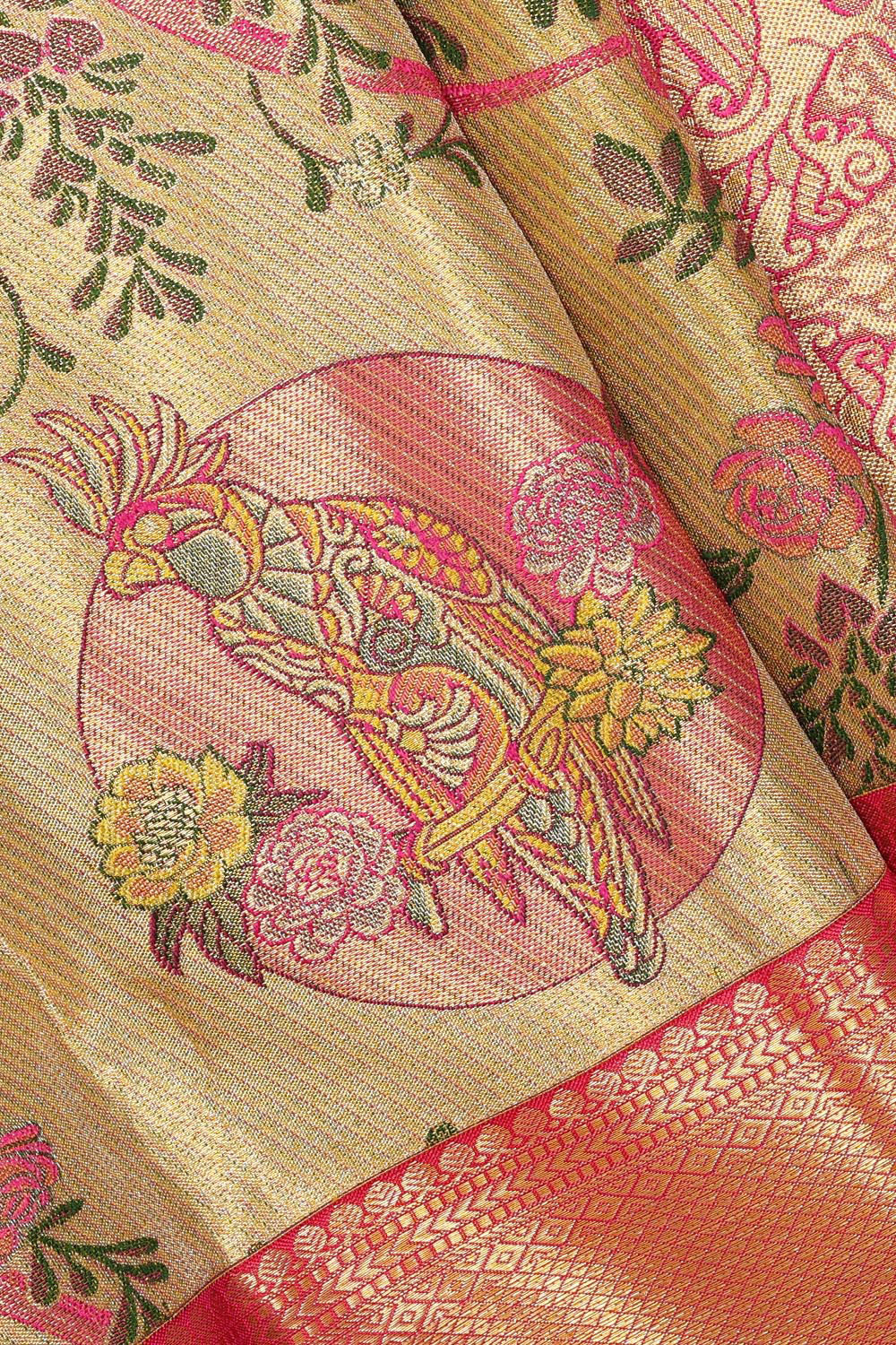 Kanchipattu Gold Tissue Brocade Saree