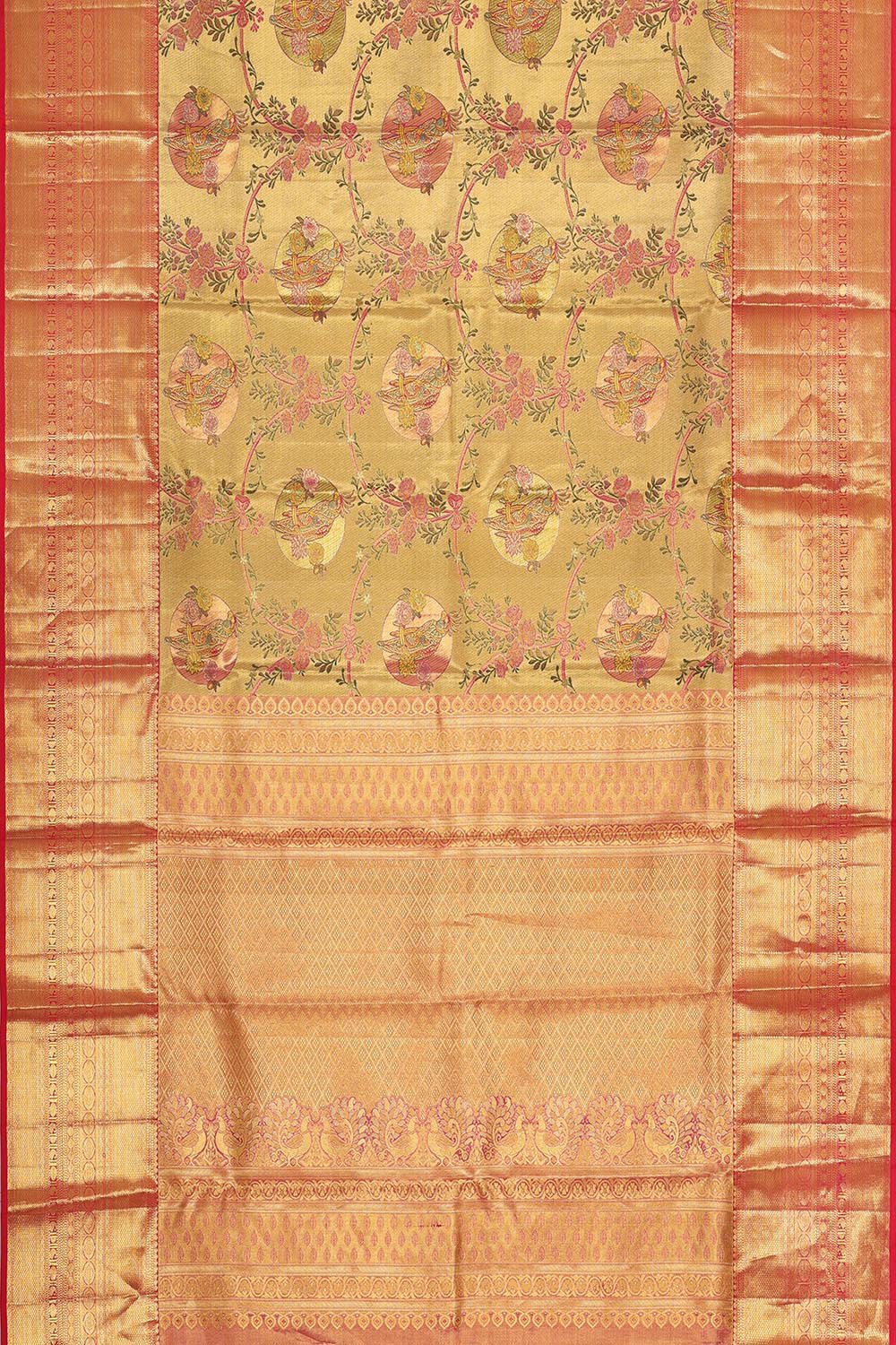 Kanchipattu Gold Tissue Brocade Saree