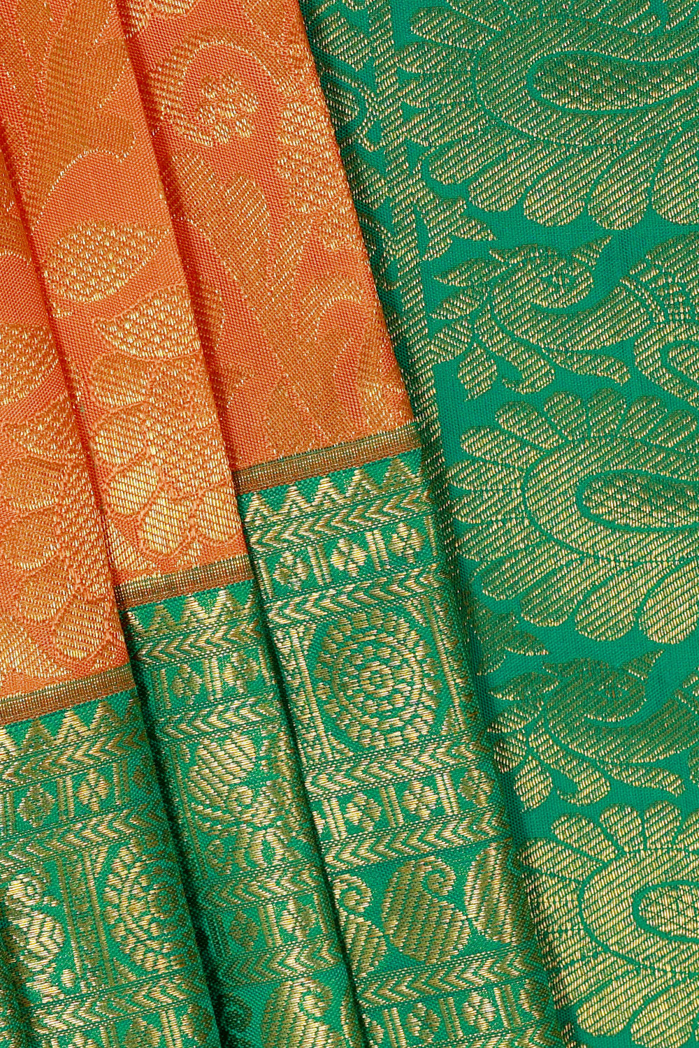 Kanchipattu Orange Brocade Saree