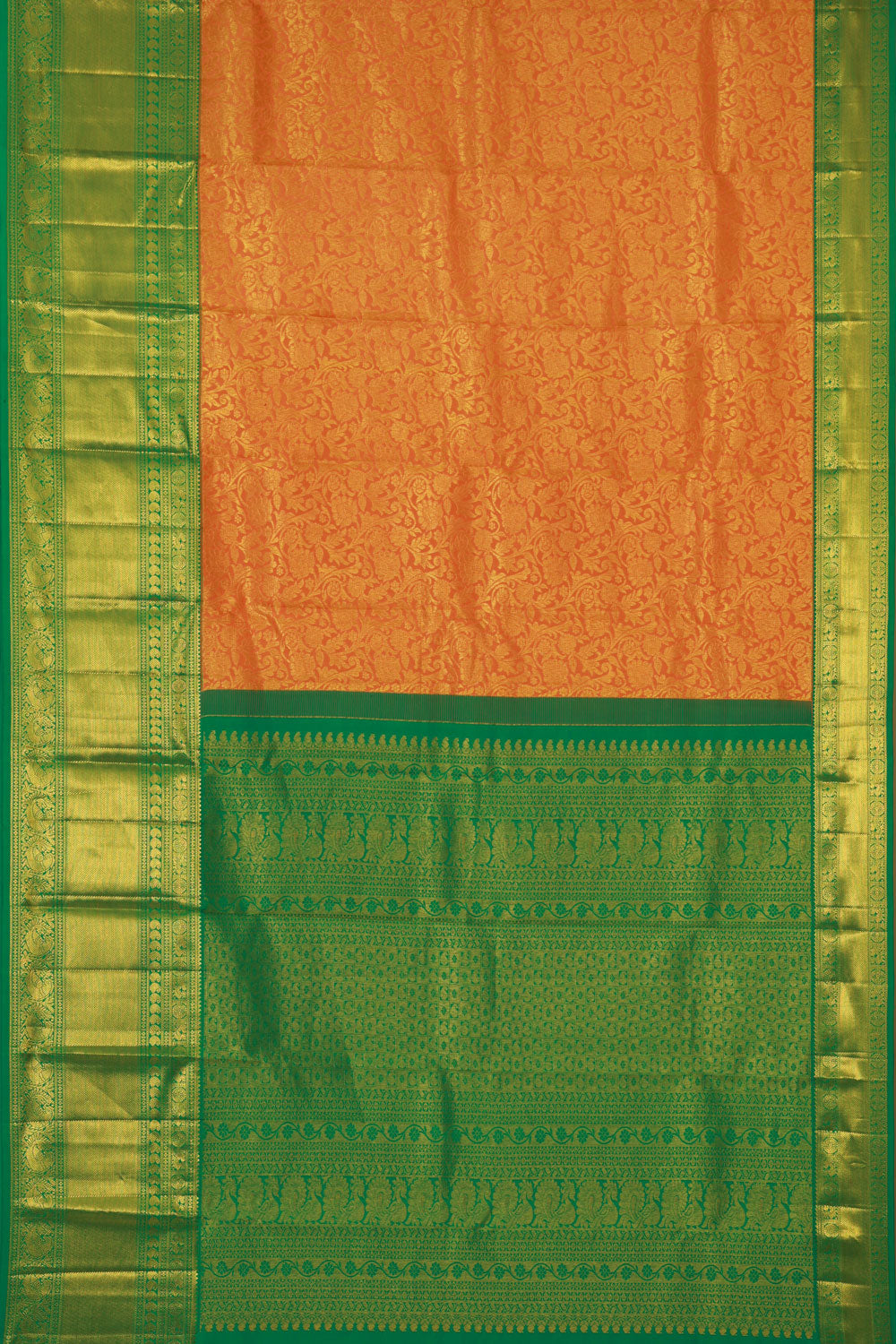 Kanchipattu Orange Brocade Saree