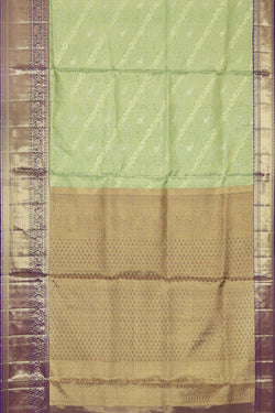 Image of Kanchipattu Light Pista Green Tissue Brocade Saree